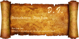 Doszkocs Ibolya névjegykártya