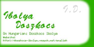 ibolya doszkocs business card